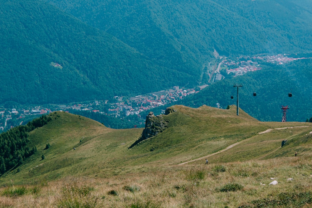 a view of a city from a hill top