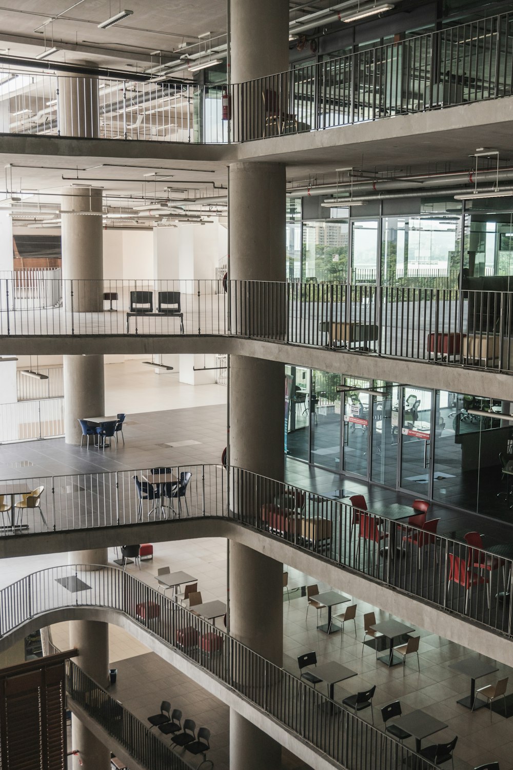 a view of a building from the second floor