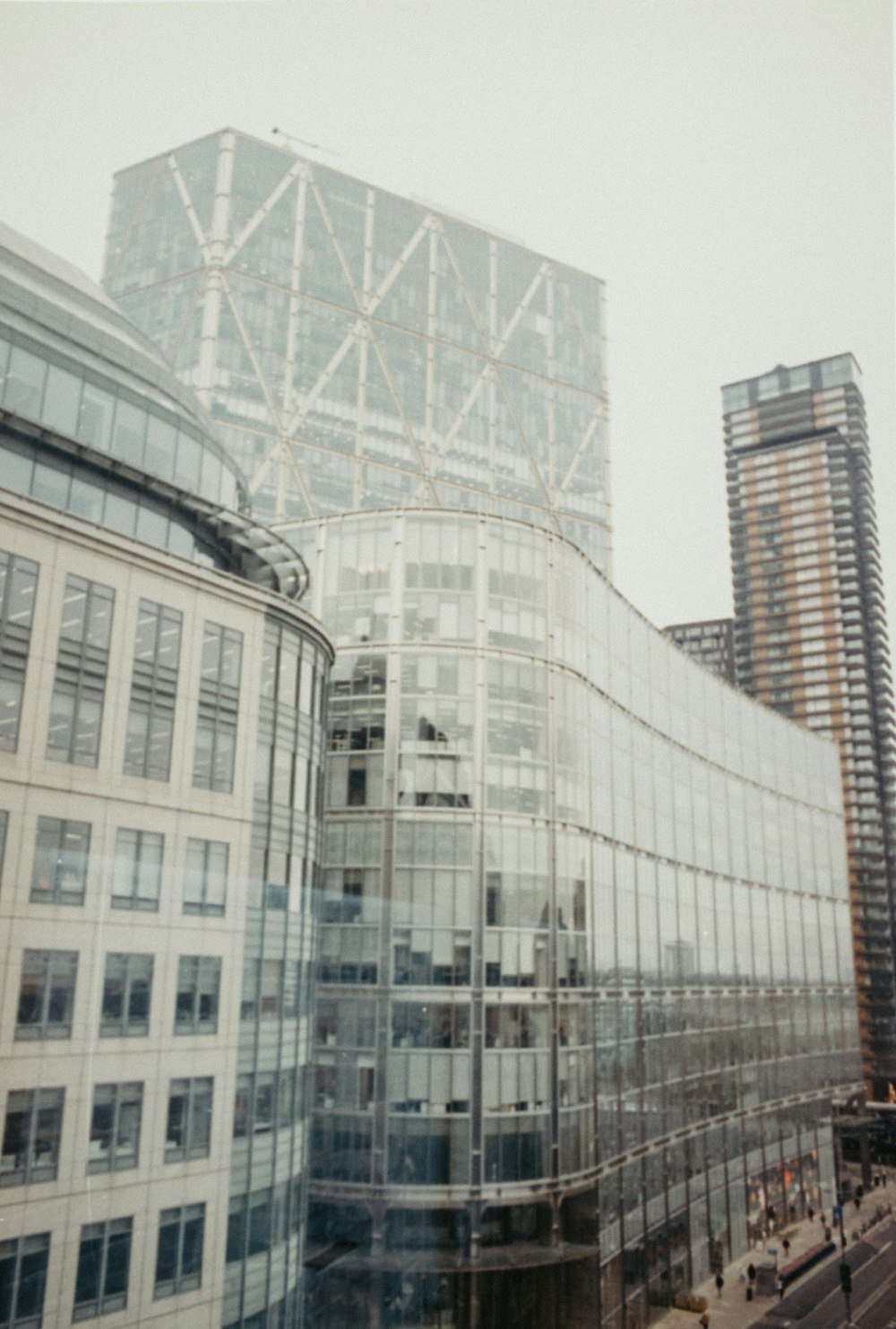 a view of a city from a window of a building