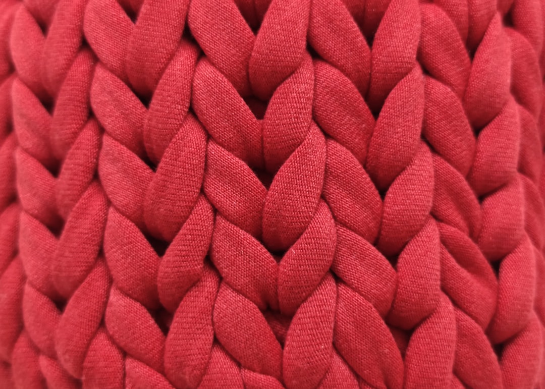 crochet with red mesh yarn