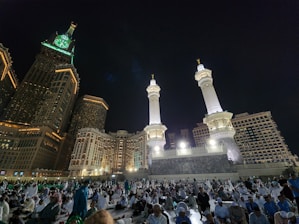A majestic scene of a sacred gathering with glowing lights.