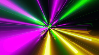 Dynamic data streams visualized as flowing light beams converging into a central dashboard.