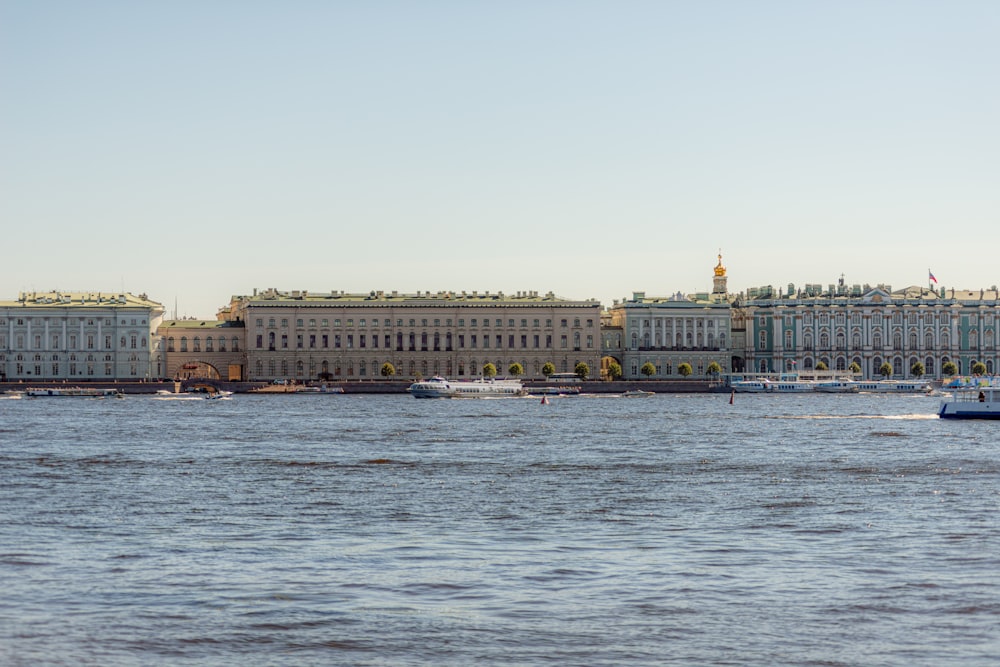 a large body of water with boats in it