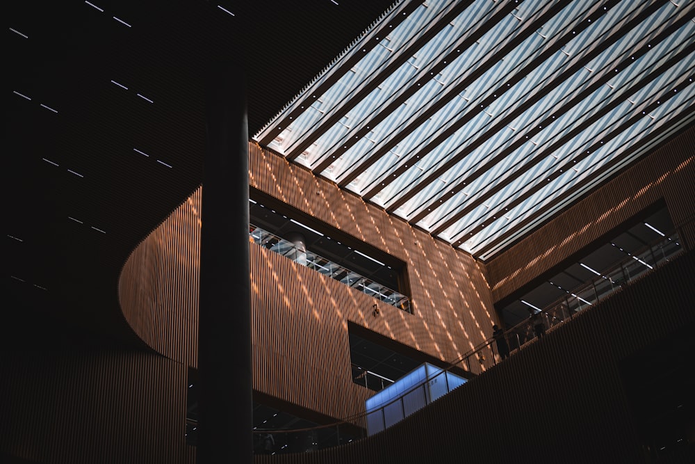 a tall building with a skylight inside of it