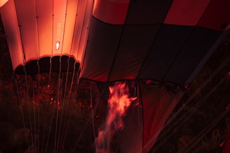 Close-up of the inflatable airframe glowing softly in the early morning light.