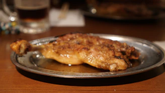 a close up of a plate of food on a table