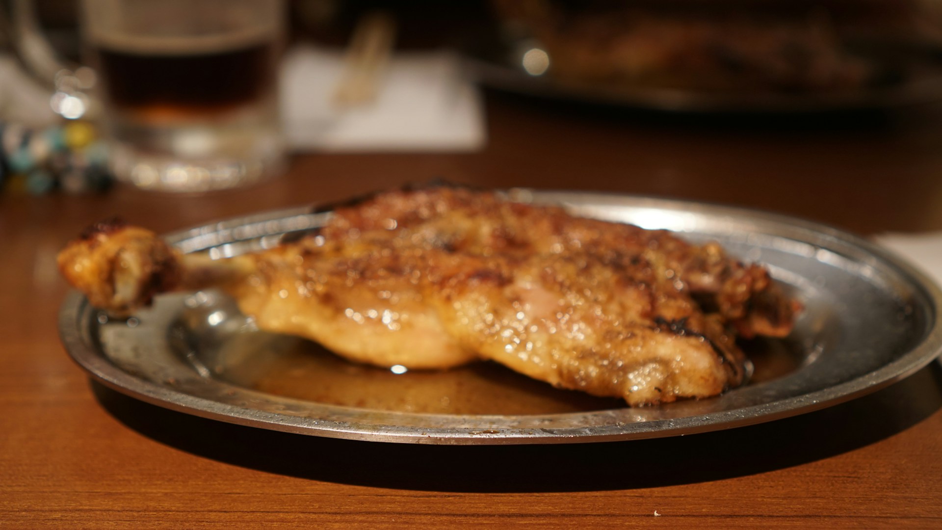 a close up of a plate of food on a table