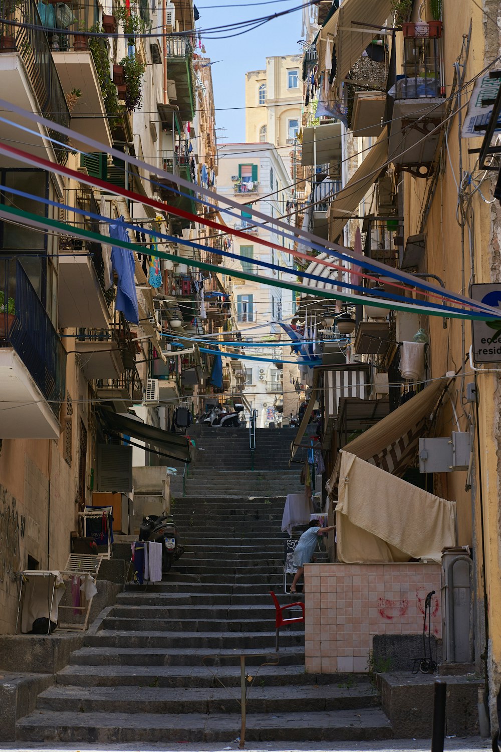 a set of stairs leading up to a building