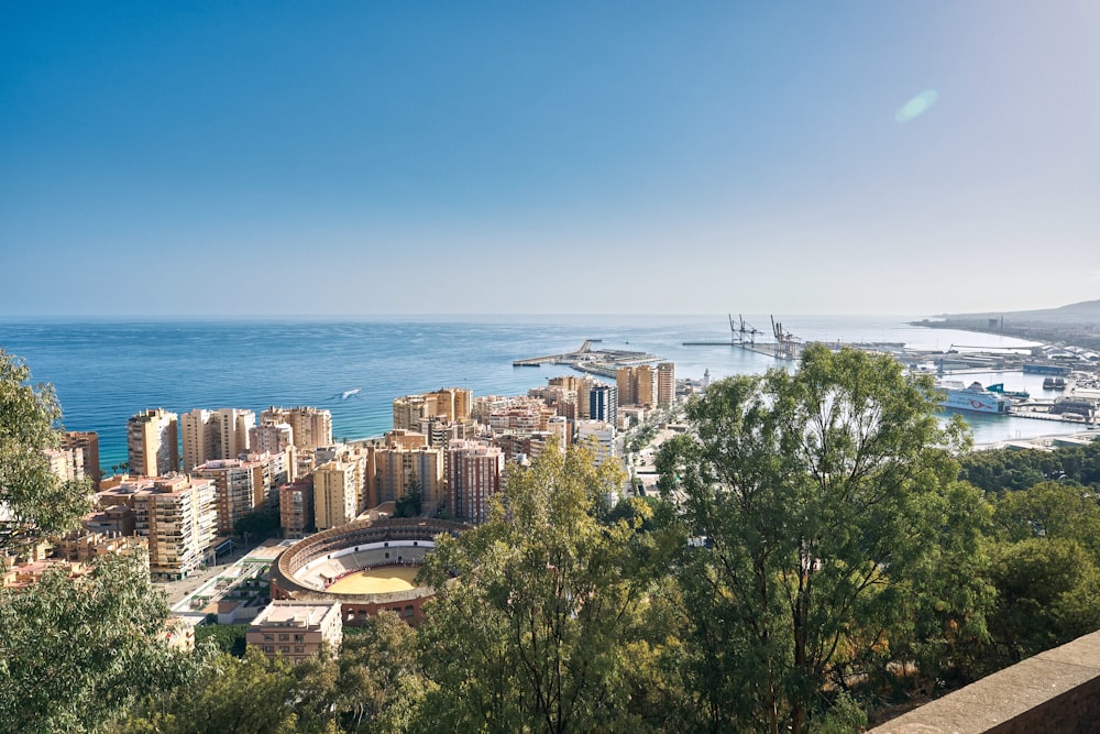 a view of a city and a body of water