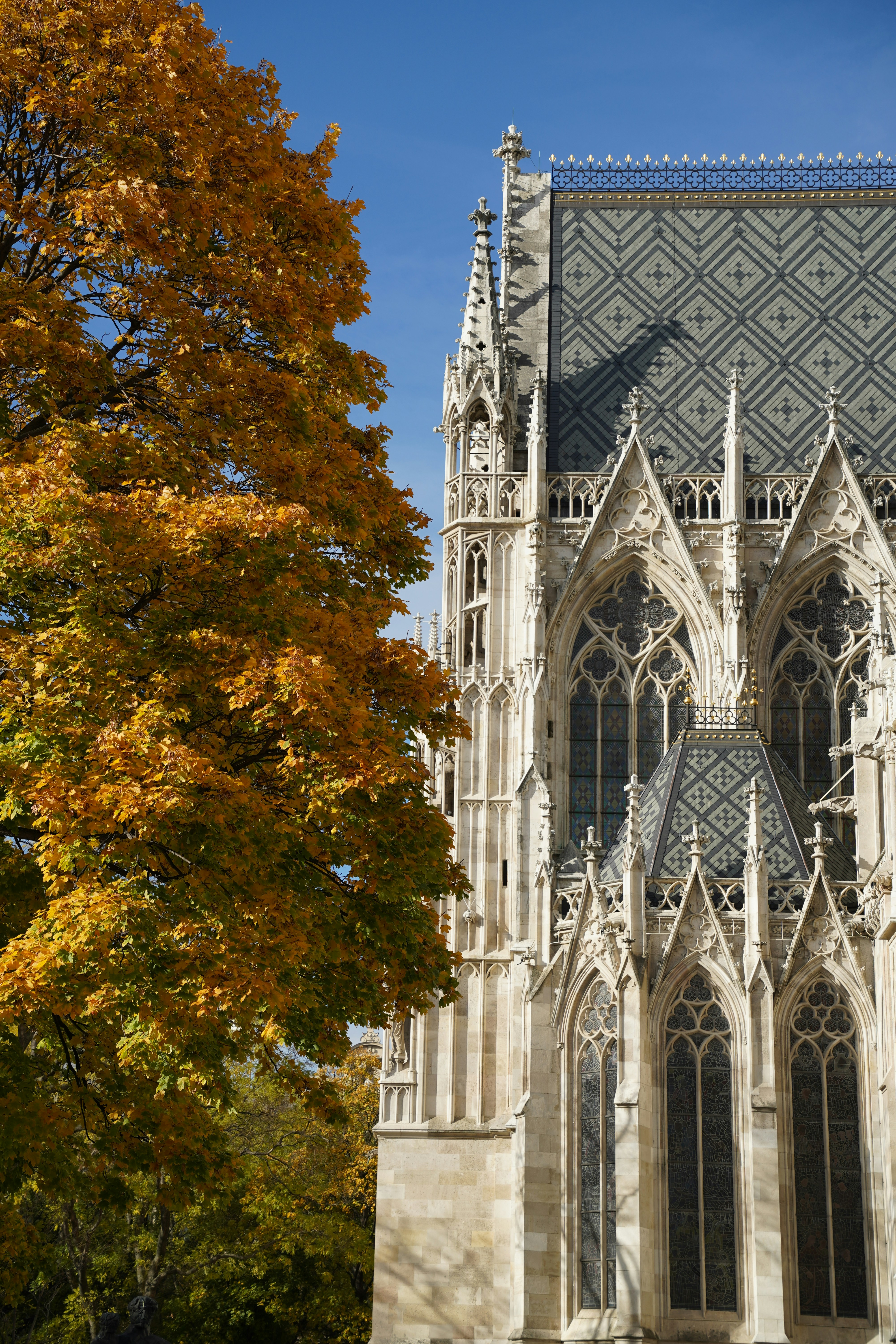 a large cathedral with a clock on the front of it