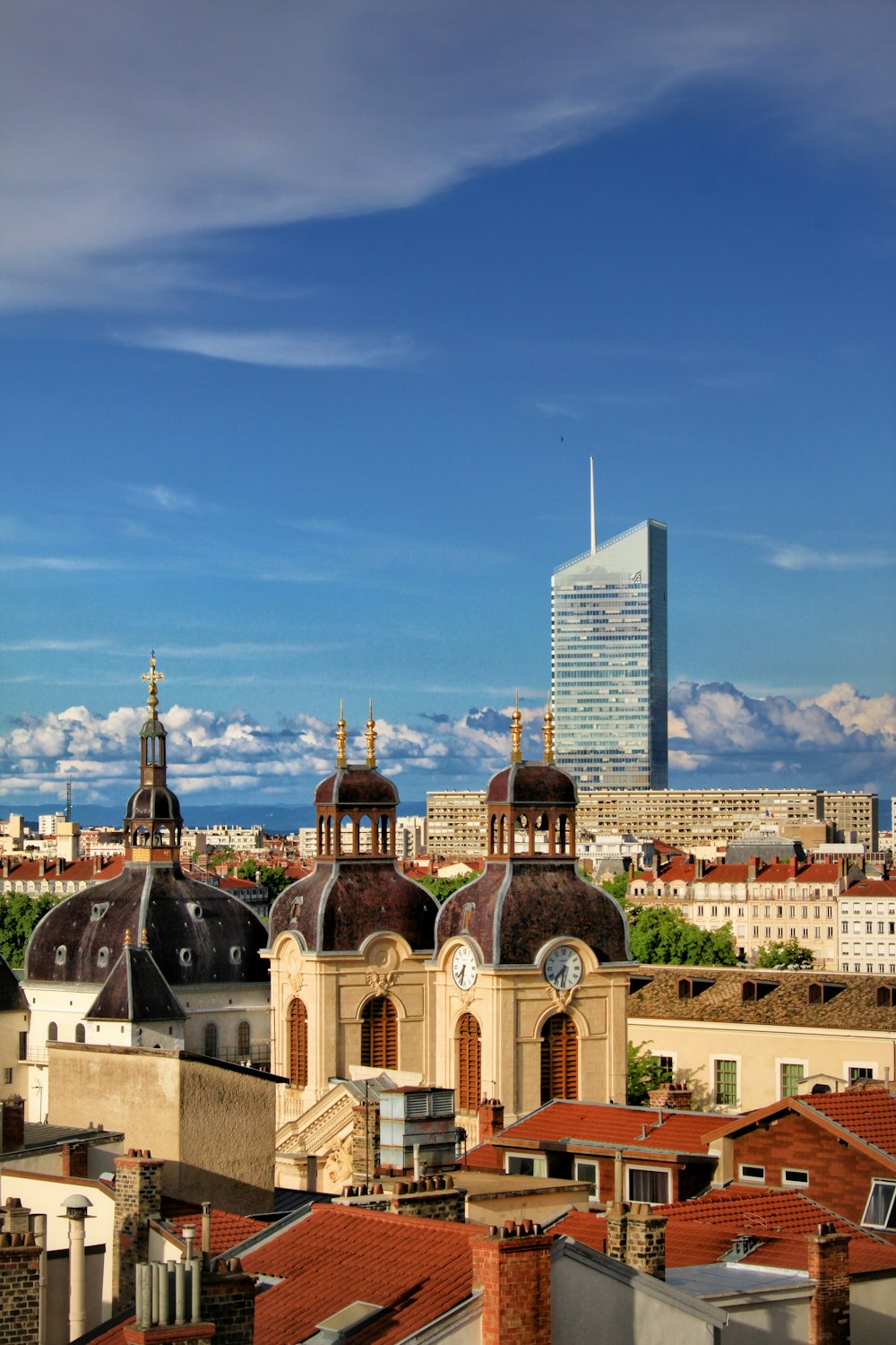 a view of a city from a roof of a building