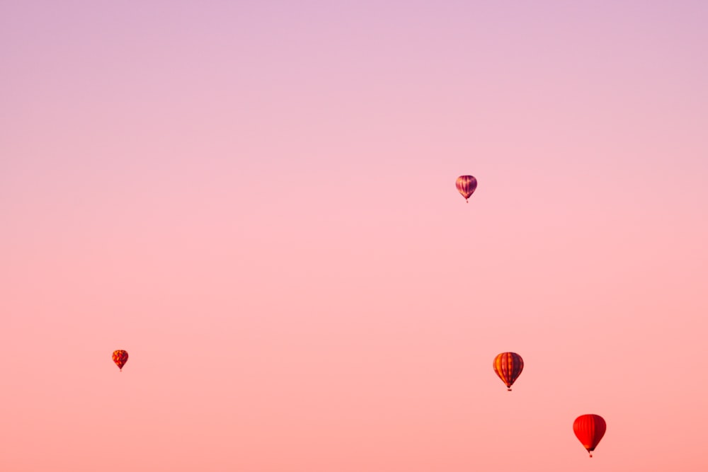 a group of hot air balloons flying in the sky