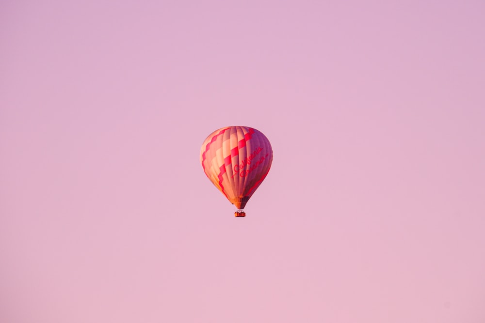 a hot air balloon flying in the sky