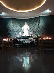A peaceful chapel corner symbolizing spiritual guidance integrated with mental health care.