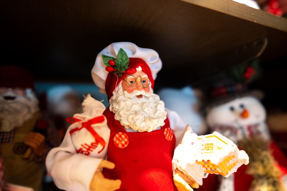 a close up of a figurine of a santa clause