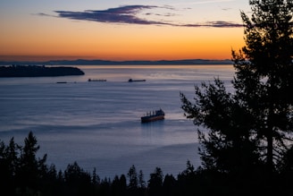 Sunset view over a busy shipping lane illustrating abe’s marketplace’s global trading reach