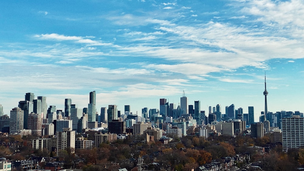 a view of a city from a hill