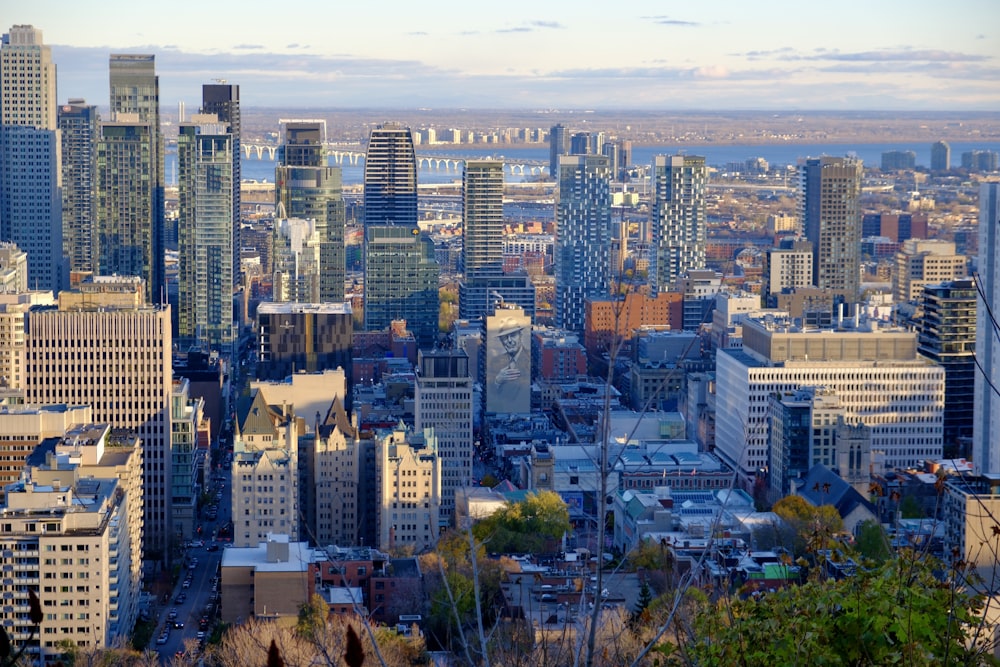 a view of a city from the top of a hill