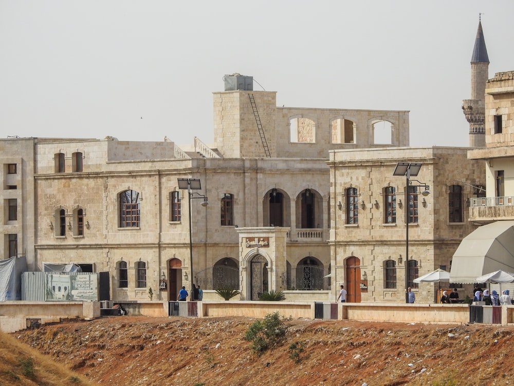 a large building with a clock tower on top of it