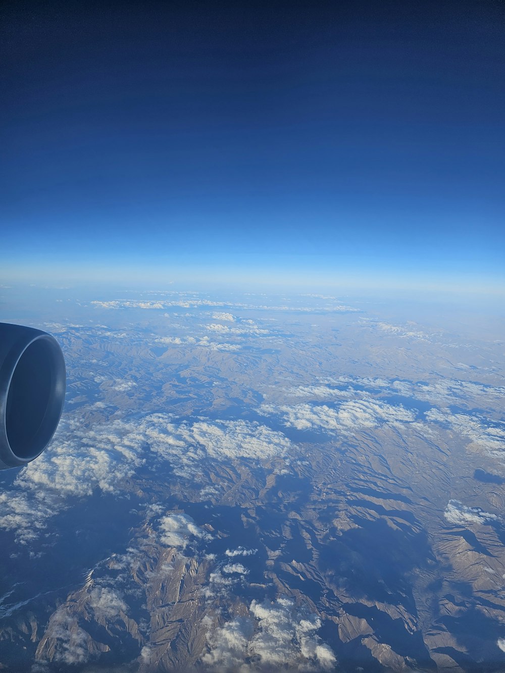 a view of the sky from an airplane window