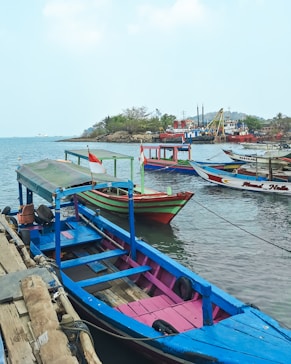 a number of small boats in a body of water