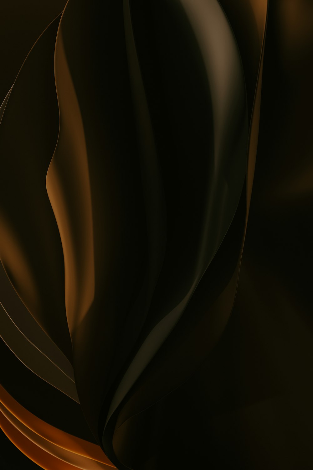 ein abstrakter schwarz-goldener Hintergrund mit Kurven