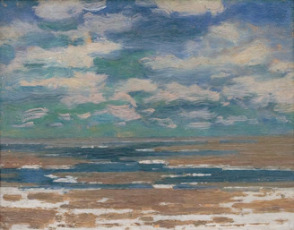 A delicate watercolor painting of a selchie emerging from misty waves, blending sea and sky in soft hues.
