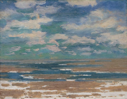 A delicate watercolor painting of a selchie emerging from misty waves, blending sea and sky in soft hues.