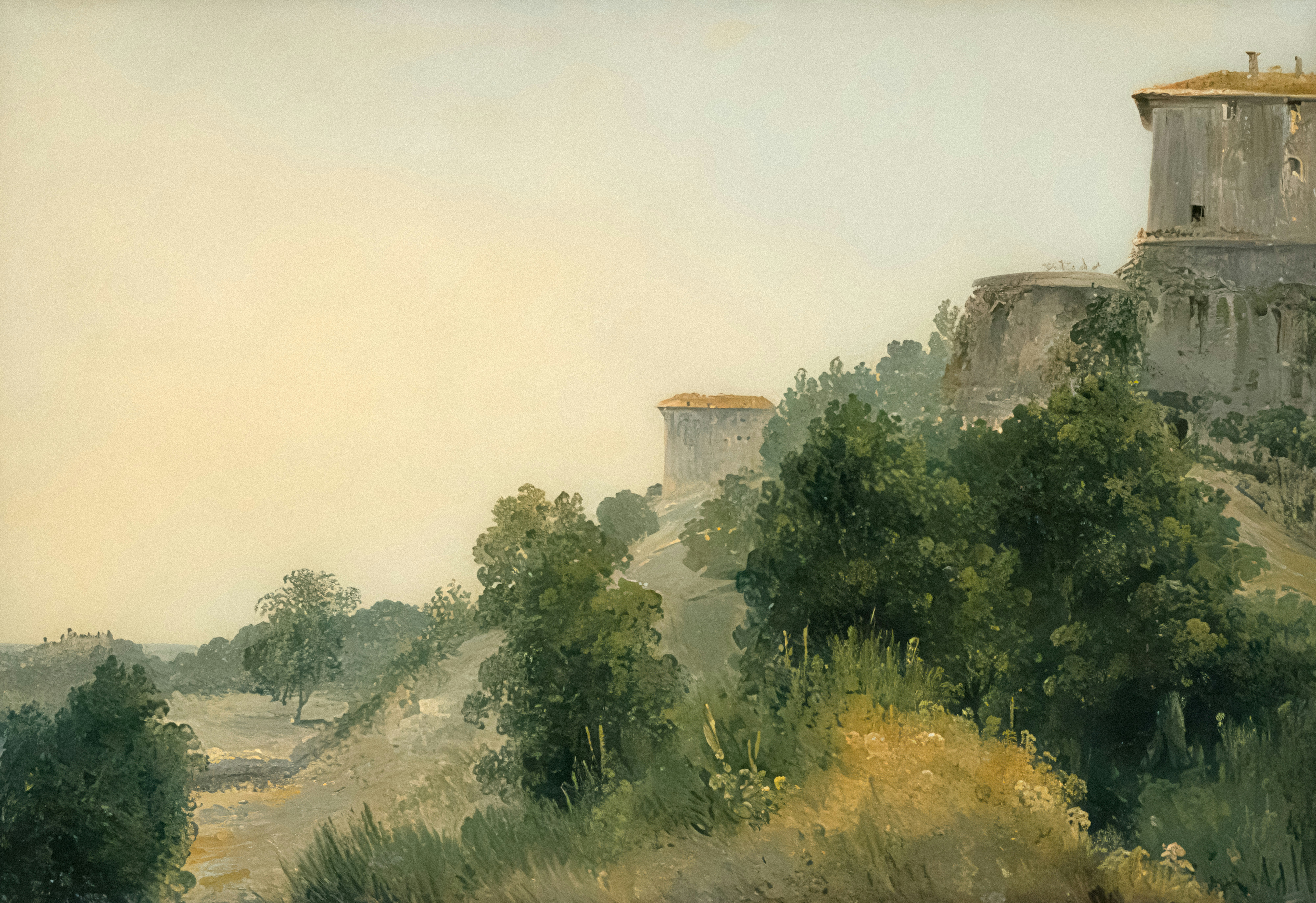 Title: Landscape with a Castle. Study / Creator: Pehr Gustaf von Heideken / Date: / Providing institution: Nationalmuseet Sweden / Aggregator: MUSEU / Providing Country: Sweden / Public Domain / Landscape with a Castle. Study by Pehr Gustaf von Heideken - Nationalmuseum Sweden, Sweden - Public Domain. https://www.europeana.eu/item/2064116/Museu_ProvidedCHO_Nationalmuseum__Sweden_20644