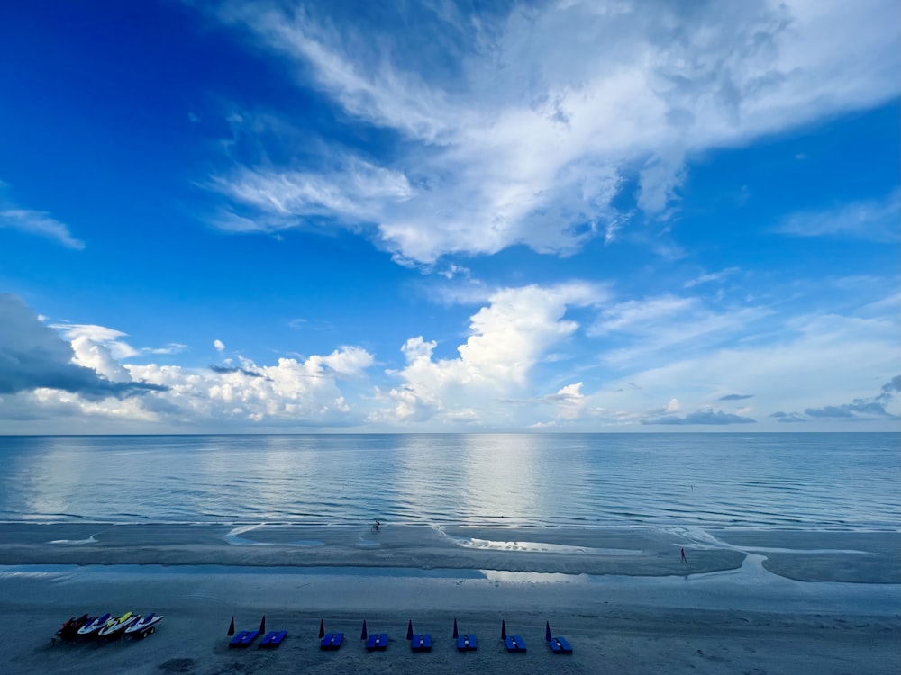 a view of the ocean from a beach