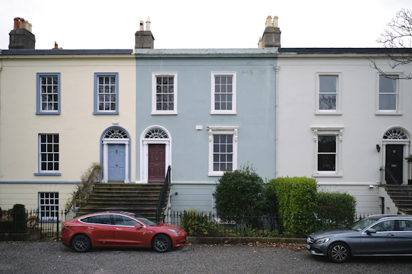 Row of Victorian terraced houses