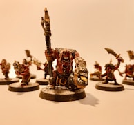 A detailed shot highlighting the textures and paintwork of a fantasy-themed figurine.