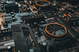 a close up of a computer motherboard