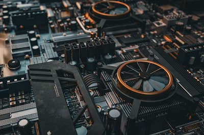 a close up of a computer motherboard