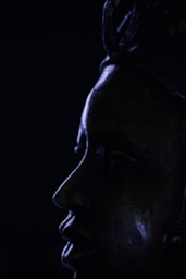 a close up of a statue of a person