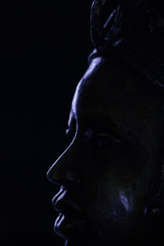 a close up of a statue of a person