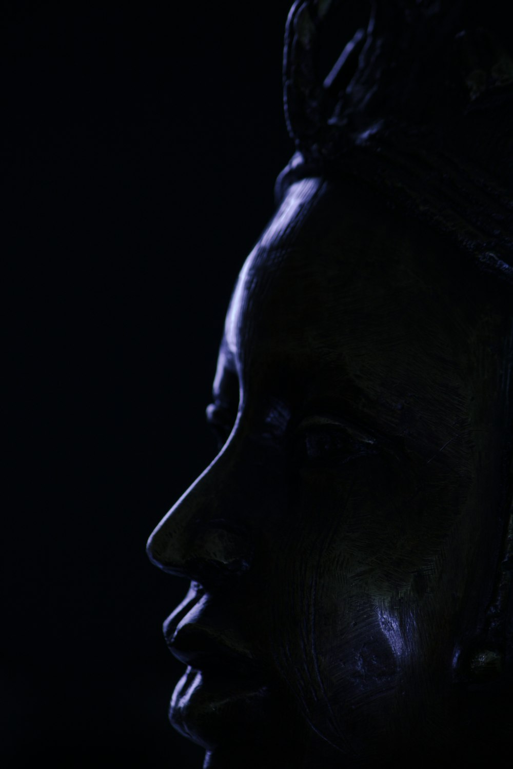 a close up of a statue of a person