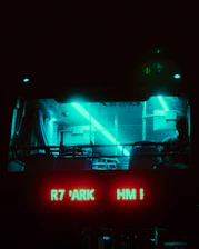 Close-up of a vibrant LED advertising screen inside a city bus.