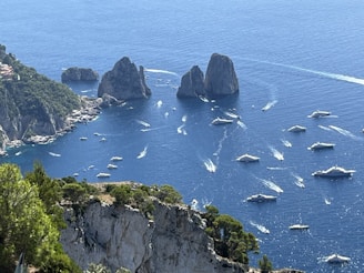 A scenic view of the Alicante coastline with boats.
