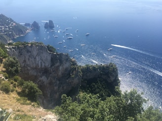 The dramatic coastline of Amalfi with terraced lemon groves and deep blue Mediterranean waters
