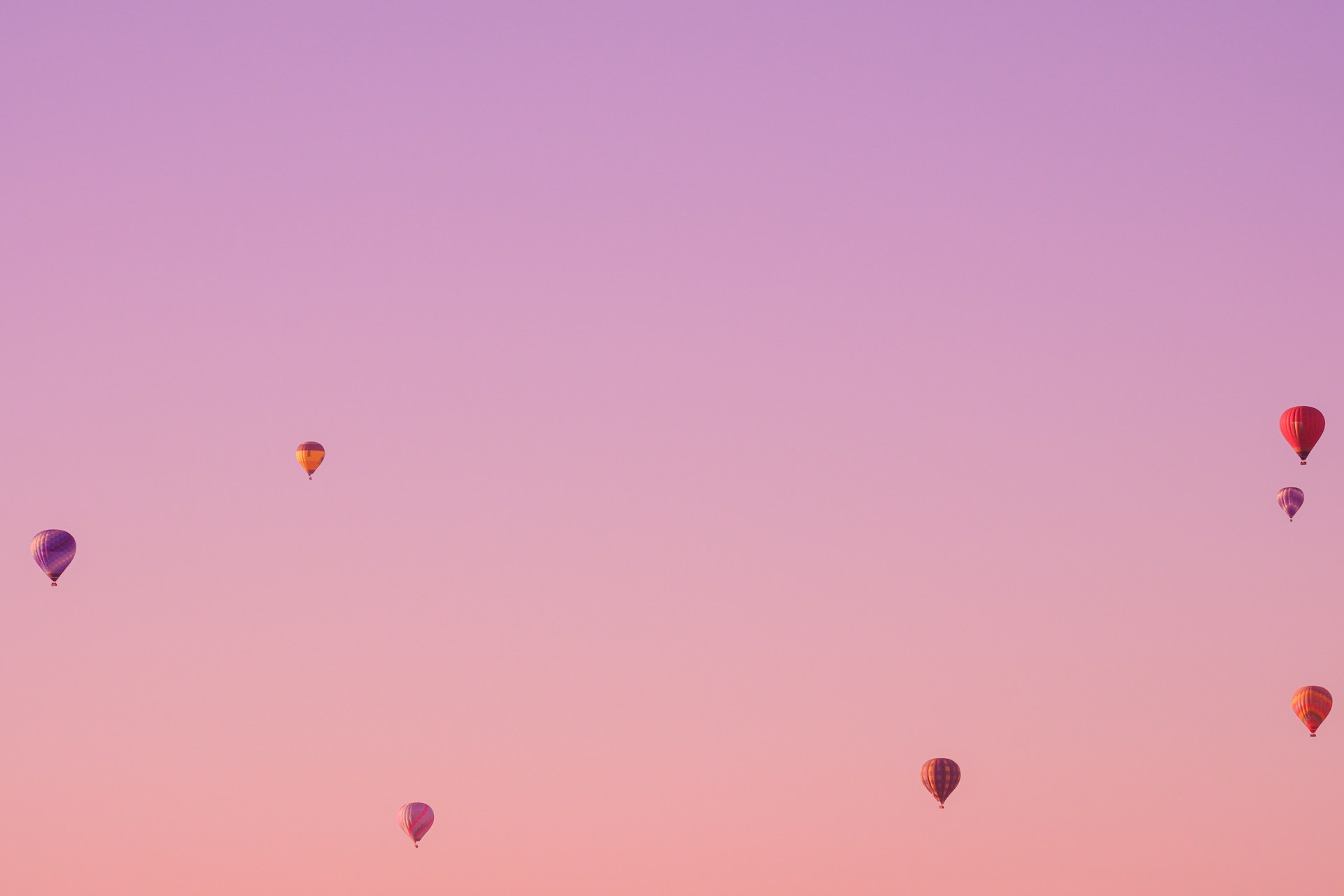 a group of hot air balloons flying in the sky