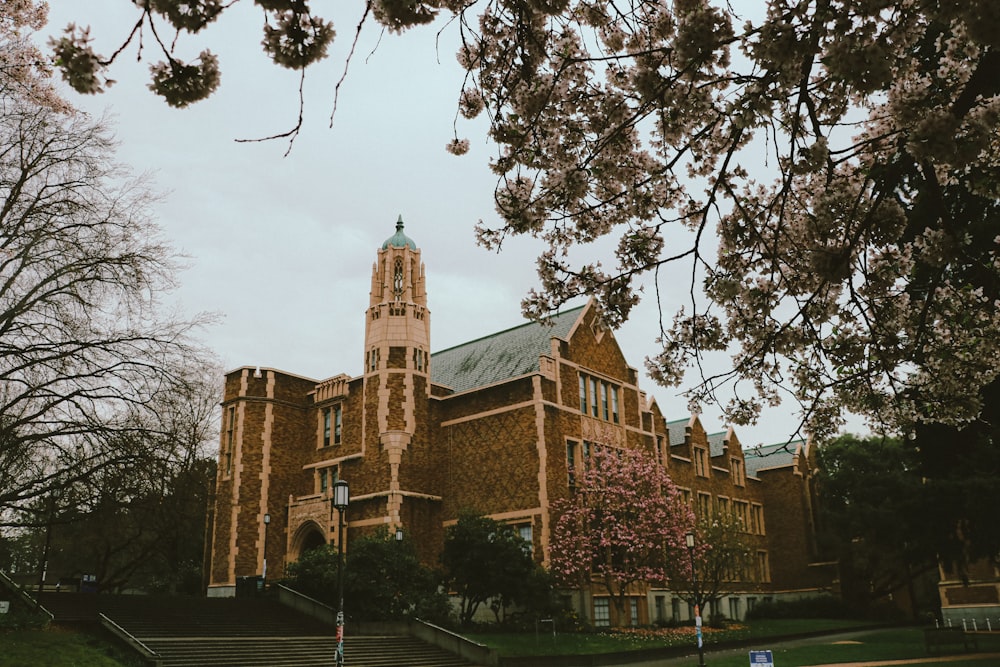 a large building with a clock tower on top of it