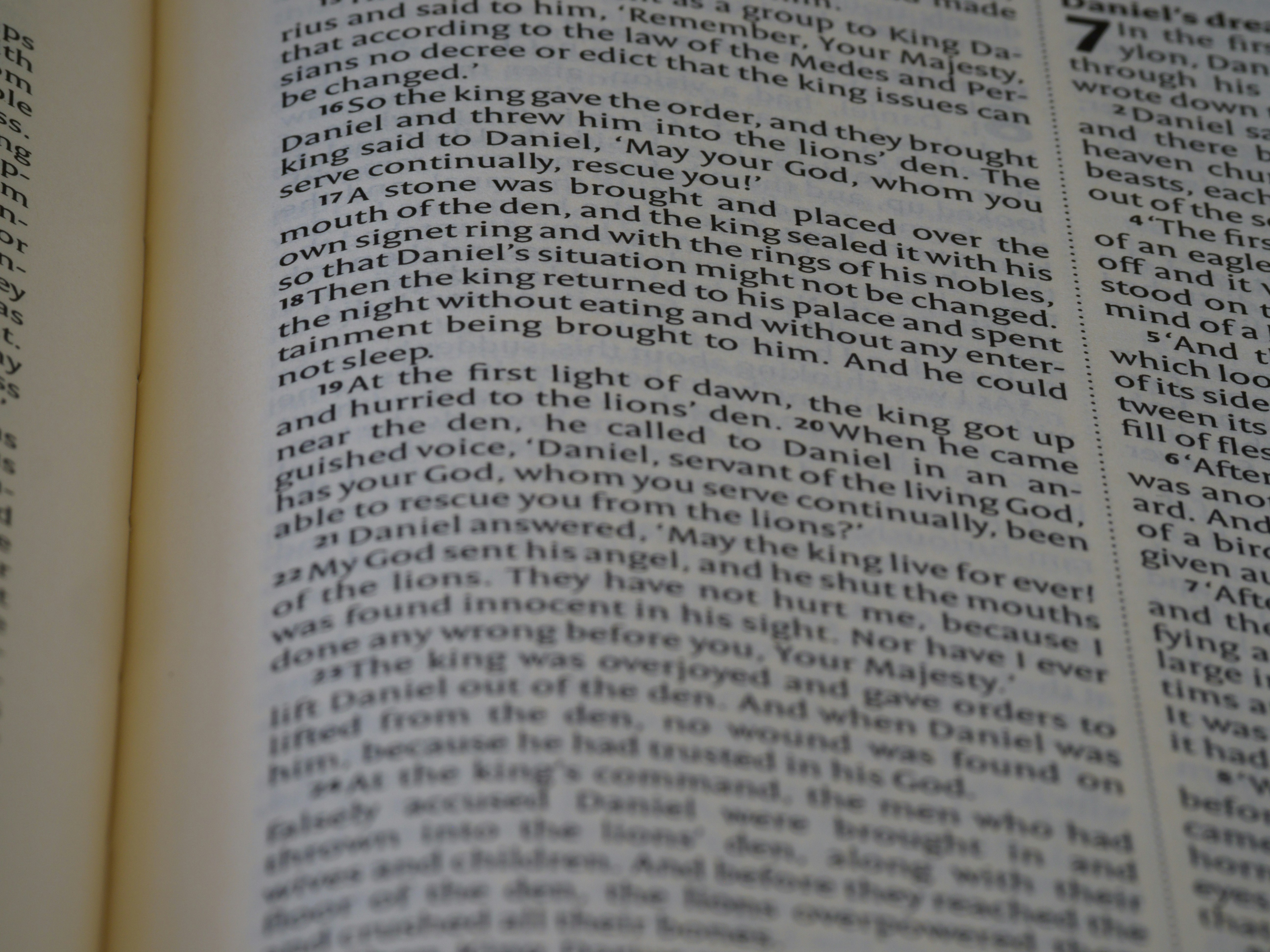 a close up of an open book with text