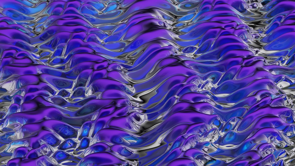 an abstract image of purple and blue waves