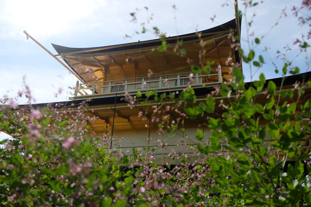 a building with a balcony and a balcony on top of it