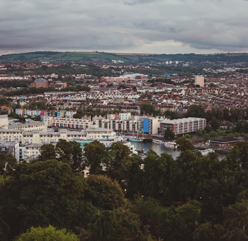 a view of a city from a high point of view