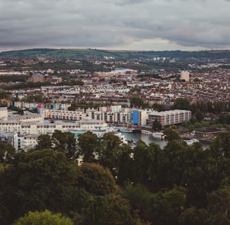 a view of a city from a high point of view