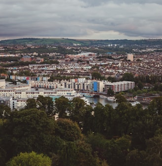 a view of a city from a high point of view