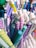 A collection of colorful pens with chevron patterns and playful designs, featuring pastel hues and a variety of pen tips, displayed in an organized manner.