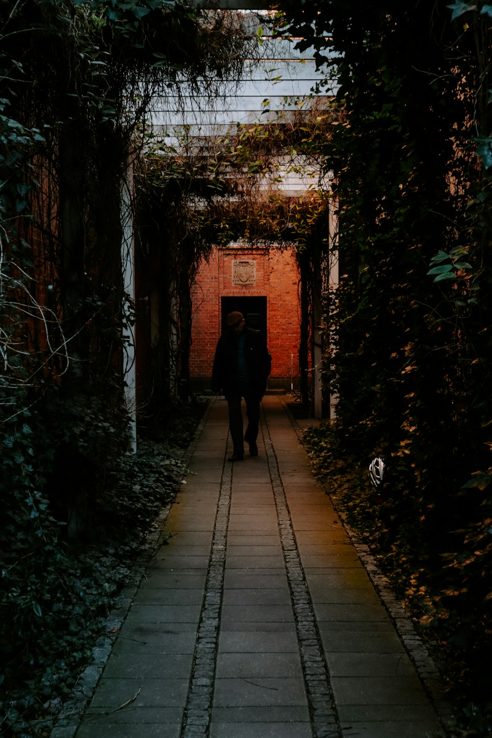 un paio di persone che stanno camminando lungo una passerella